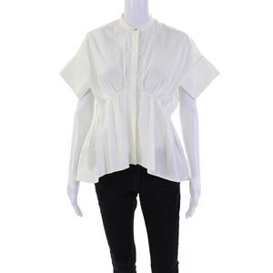 Victoria Beckham For Target Womens Pleated Button Down Shirt White Size Extra Sm